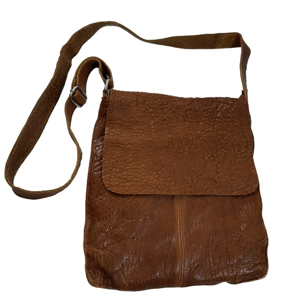 Brown Maxon Italian leather crossbody purse